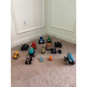 Mixed Lot of Toy Cars and Monster Trucks Blaze Dino Truck Shark Truck